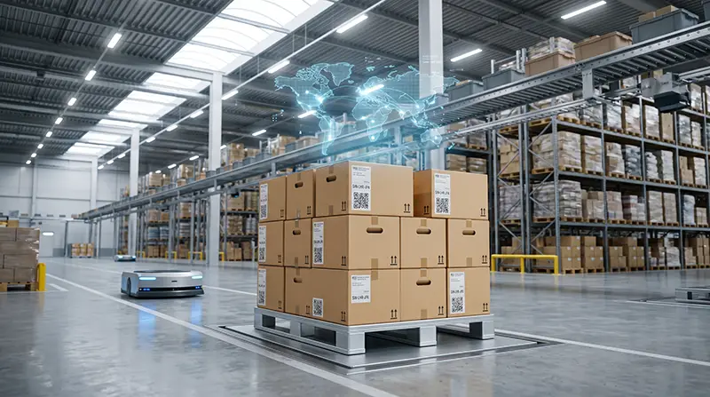 Parcels in a warehouse, ready to ship
